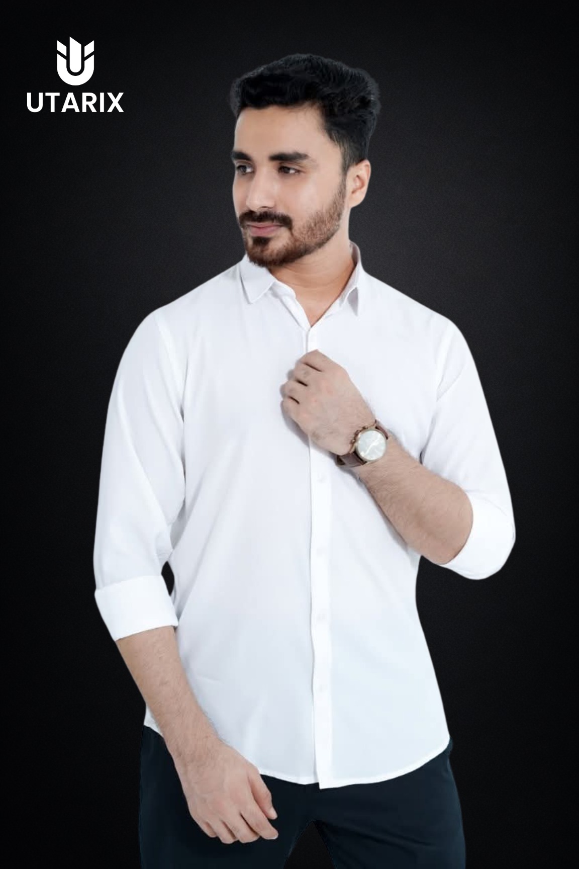 Micro-Spandex Fabric Formal Shirt-White