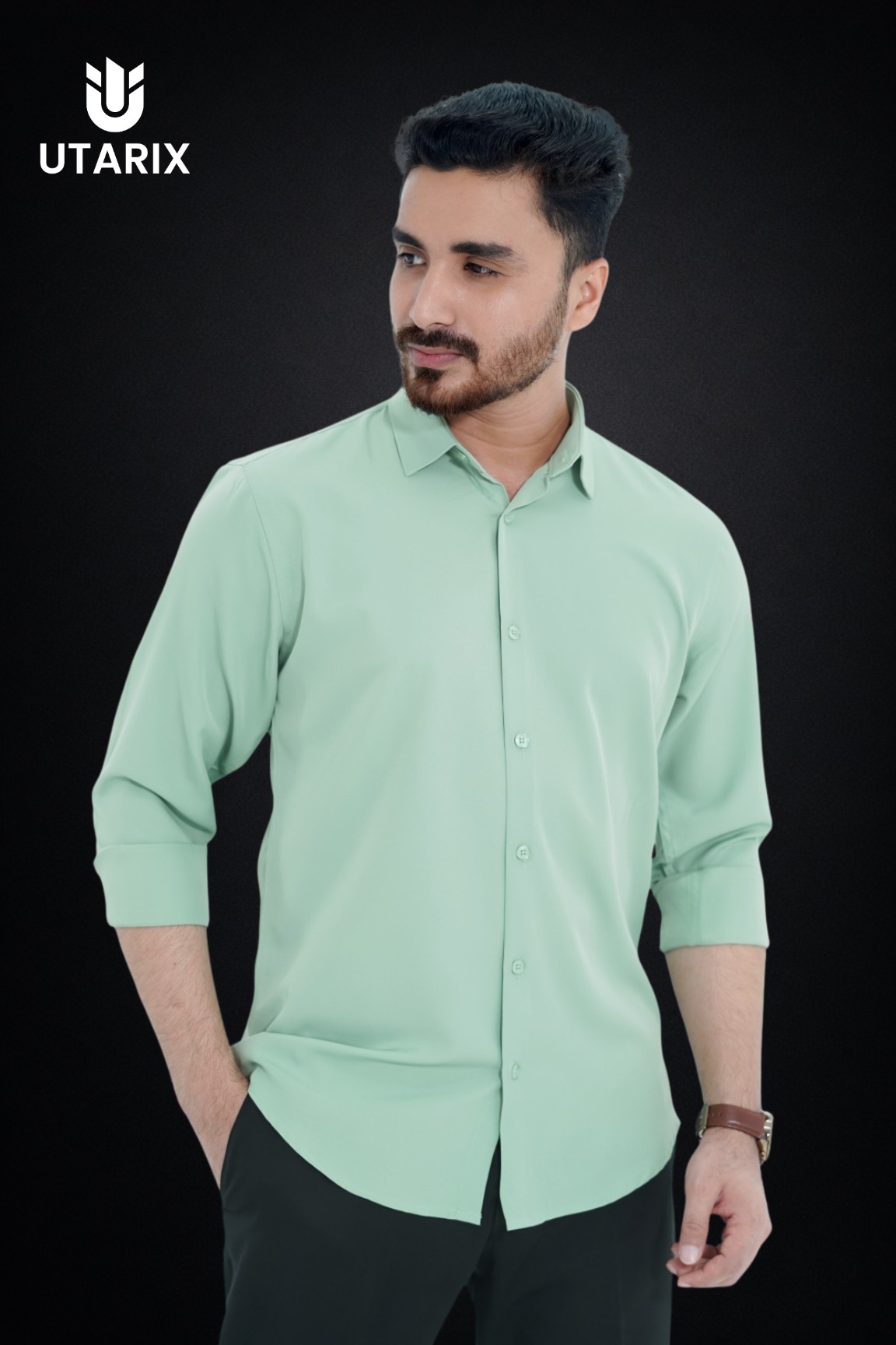 Micro-Spandex Fabric Formal Shirt-Lemon